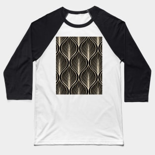 Ogee pattern in black and white, oriental outlines Baseball T-Shirt